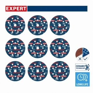 Bosch Expert O780 125 mm 9'lu 80-180 Kum Cırtlı Folyo Zımpara Seti 2608902407
