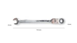 Ceta Form 8 mm Mafsallı Cırcırlı Kombine Anahtar B06-08