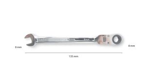 Ceta Form 8 mm Mafsallı Cırcırlı Kombine Anahtar B06-08
