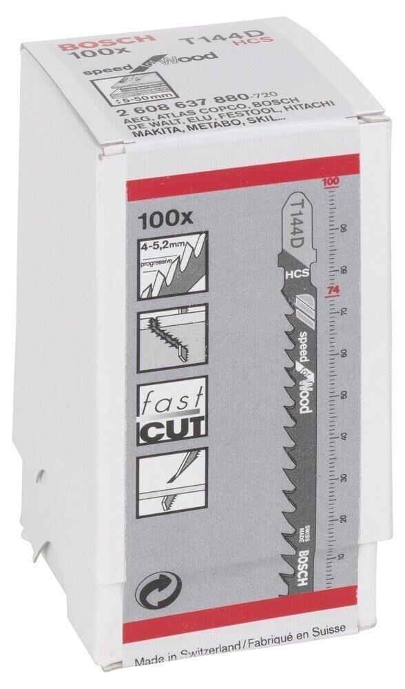 T 144 D Hesaplı Hızlı Kesim Ahşap Dekupaj Ucu 100'lü 2608637880