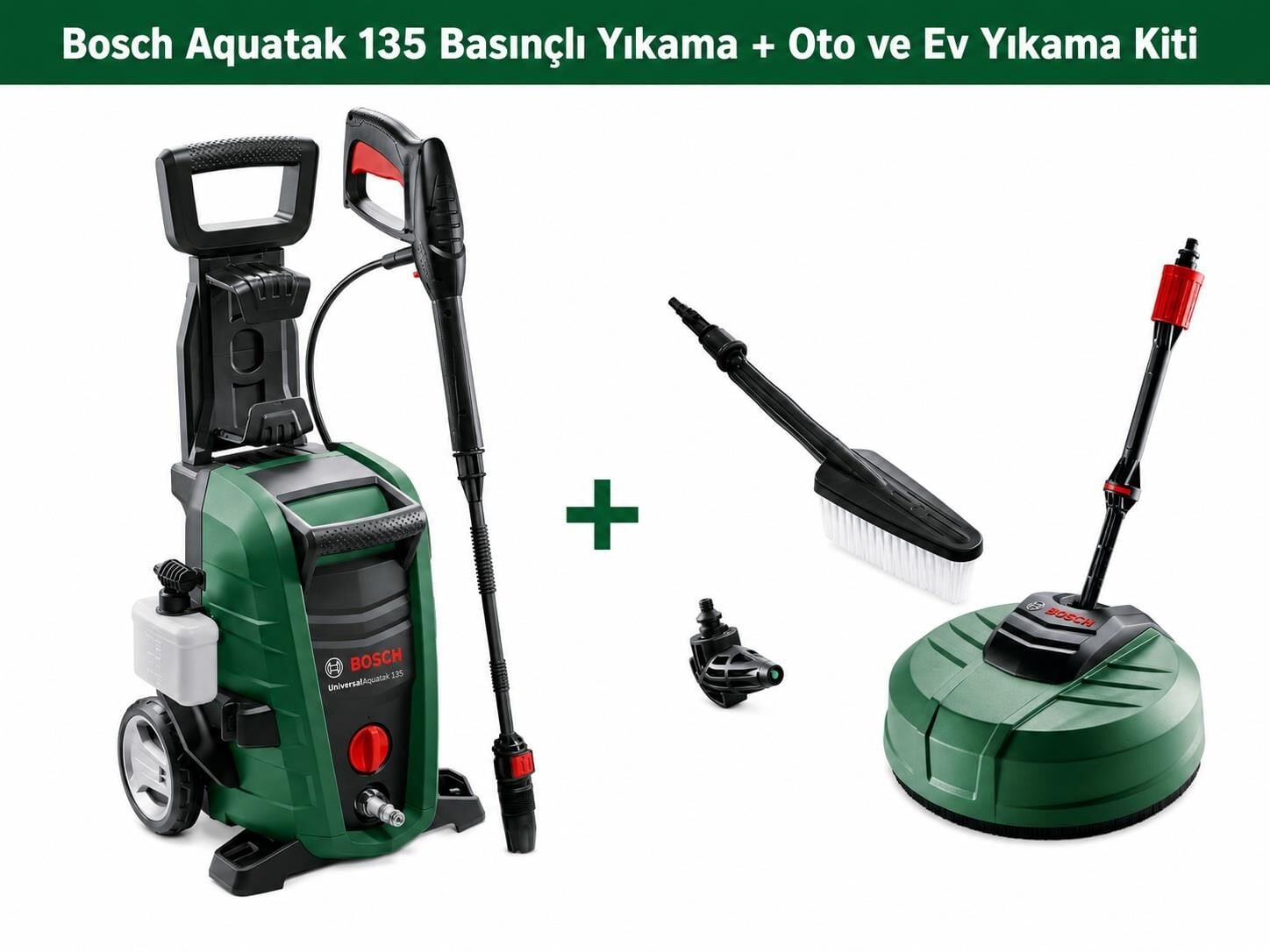 Bosch Aquatak 135 Basınçlı Yıkama + Oto ve Ev Yıkama Kiti 0615992627