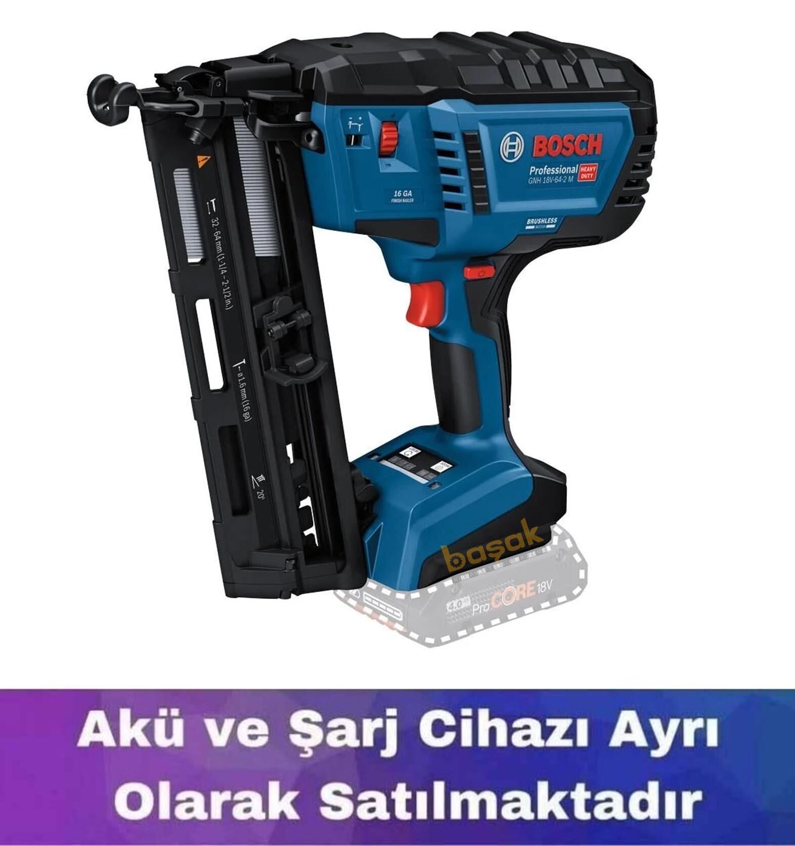 Bosch GNH 18V-64-2 M Tel Çivi Tabancası (Akü ve Şarj Yoktur) 0601482000