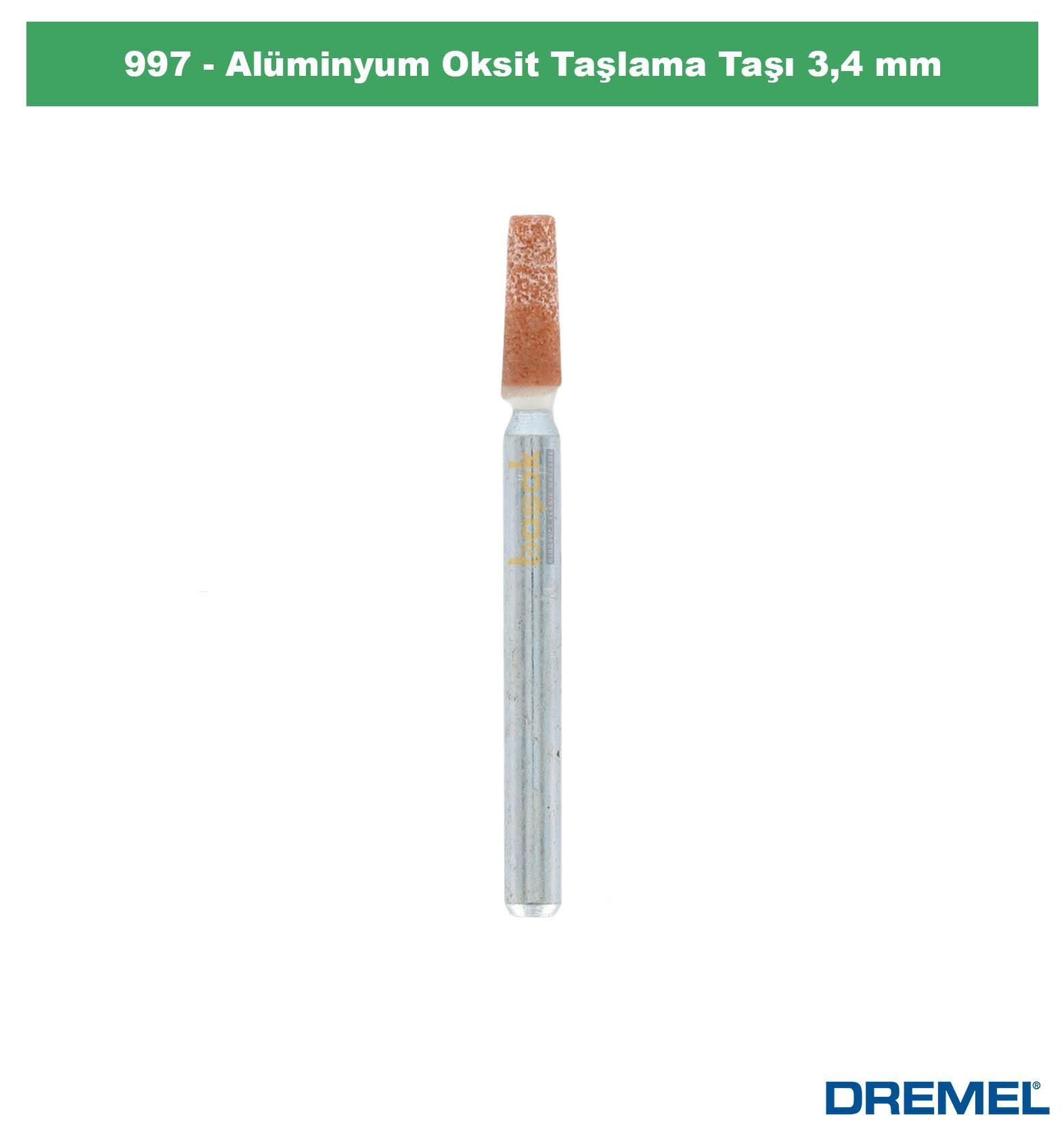 DREMEL 997 Alüminyum Oksit Taşlama Taşı 3,4 mm (3 Adet) 26150997JA