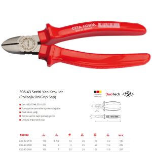 Ceta Form 180 mm Yan Keski Polisajlı-UniGrip Sap E06-43-0180