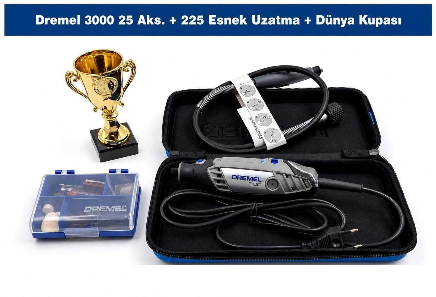 Dremel 3000 25 Aks. + 225 Esnek Uzatma + Dünya Kupası F0133000WC