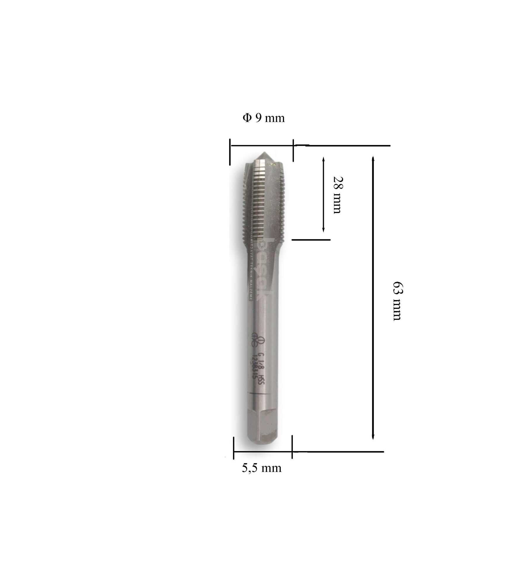 MTE G 1/8 x 28 Diş El Kılavuzu Takımı 2'li HSS DIN 5157 | MTE