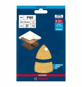 Bosch Expert 102x62 mm 80 kum Üçgen Zımpara Kağıdı 10'lu 2608900887