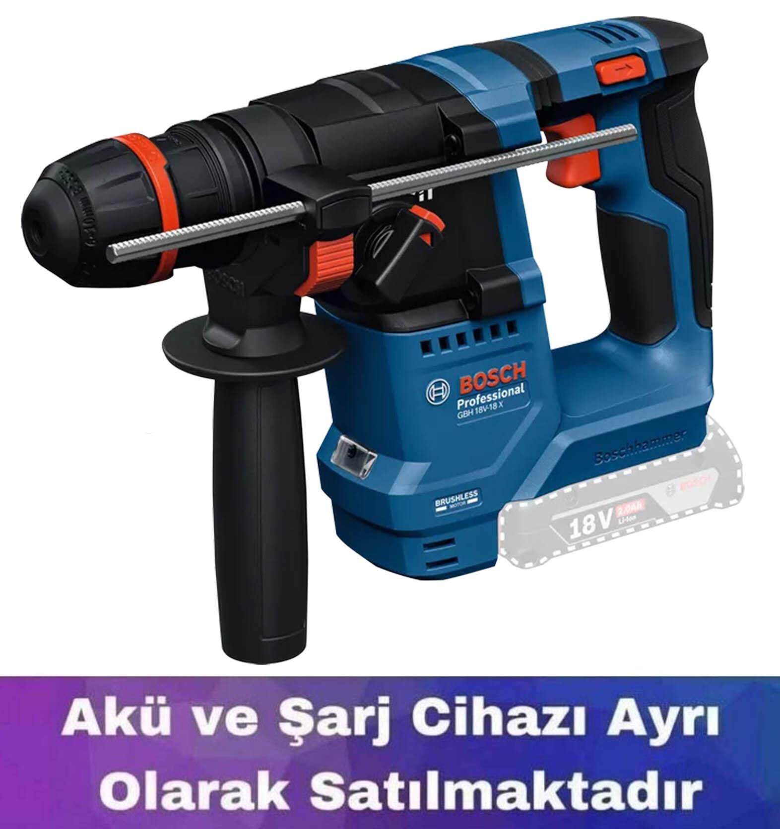 Bosch GBH 18V-18 X Akülü SDS+ Düz Uç Uyumlu Delici Matkap (Solo) 0611927100