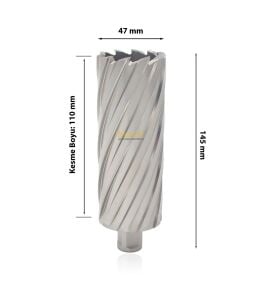 3Keego 47 x 110 mm HSS Uzun Manyetik Matkap Ucu SHC110