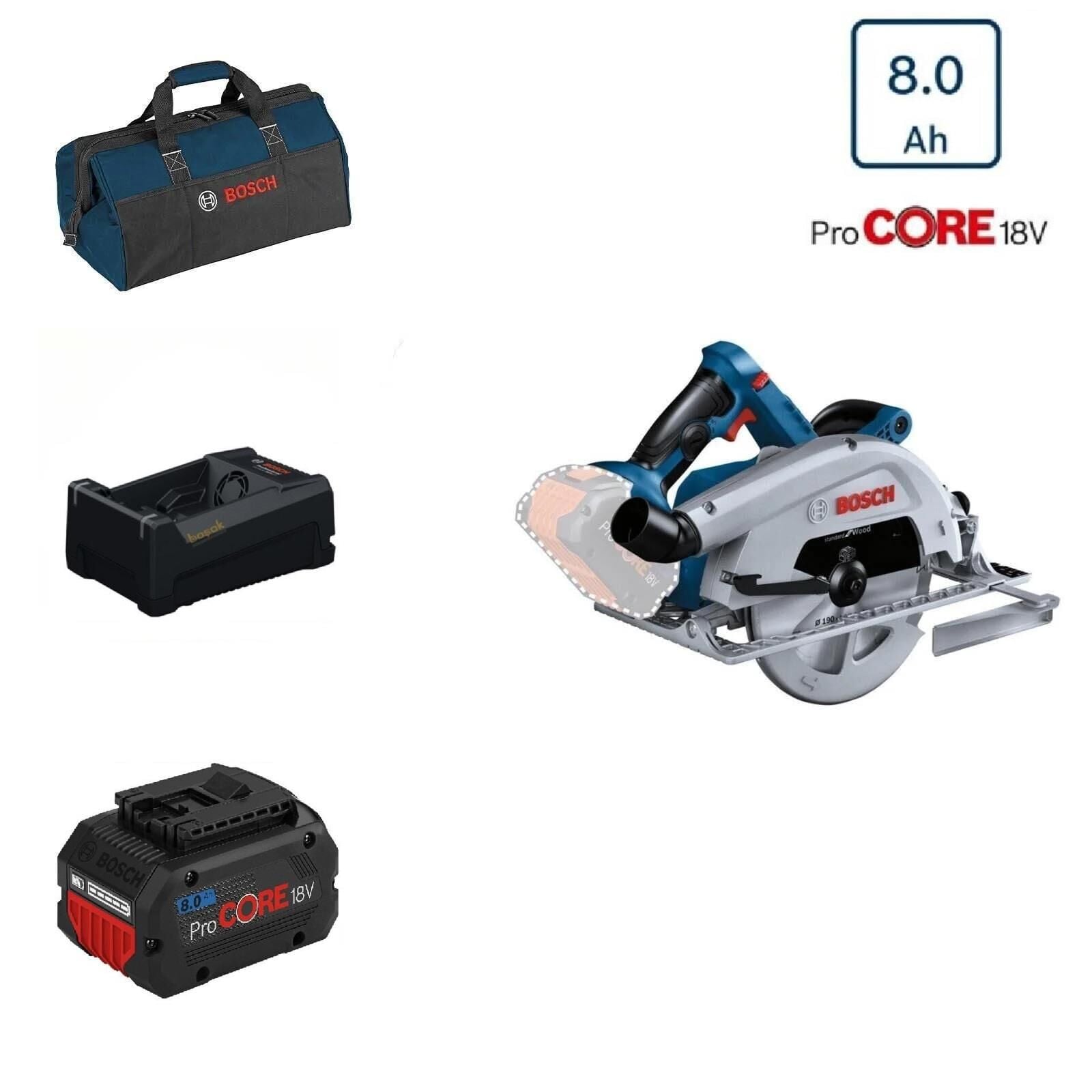 Bosch GKS 18V-68 C 1x8 Ah Procore 18V Akülü Daire Testere Bez Çantalı