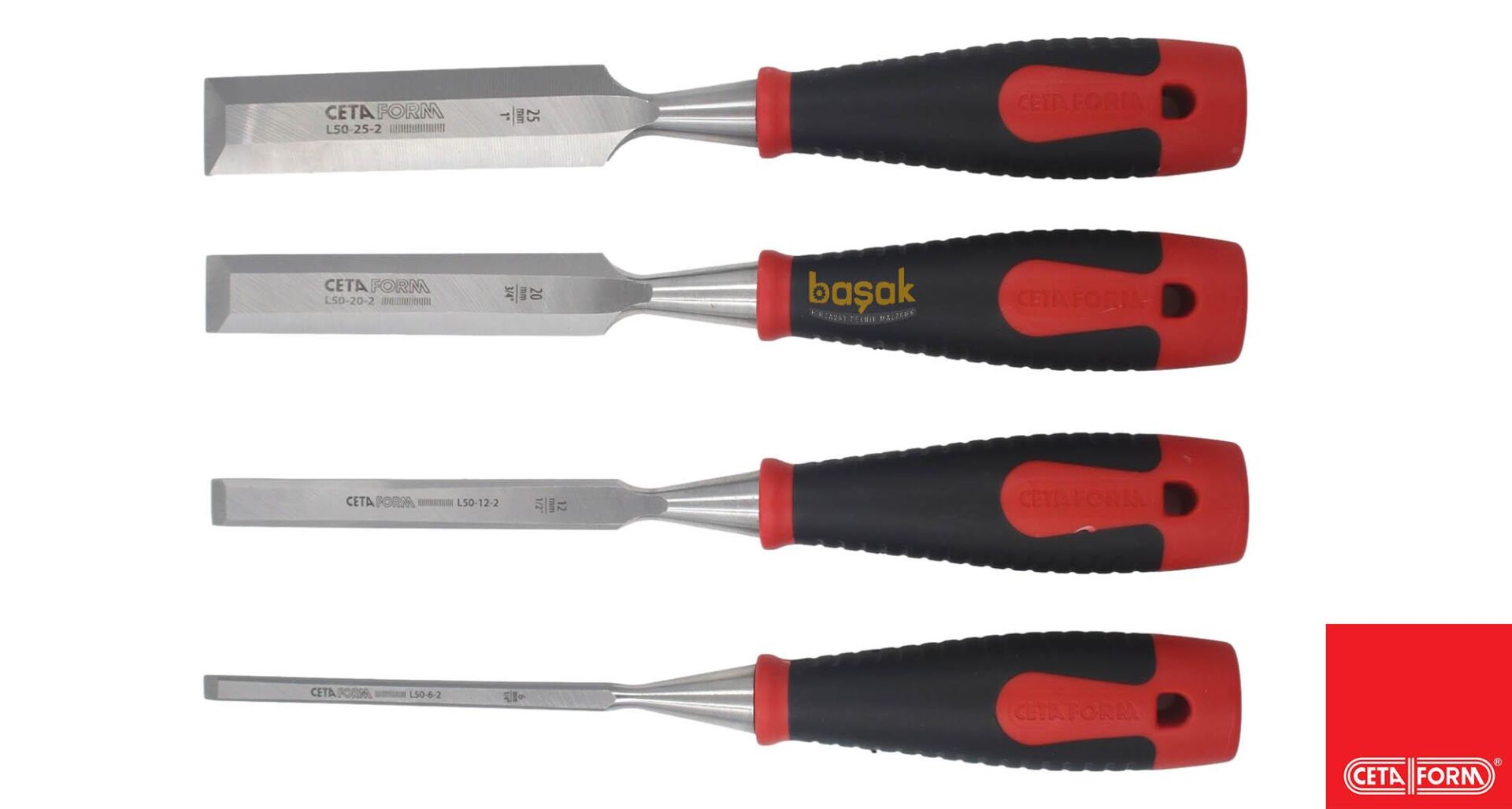 Ceta Form 4 Parça Plastik Saplı Iskarpela Takımı L50-B4-2