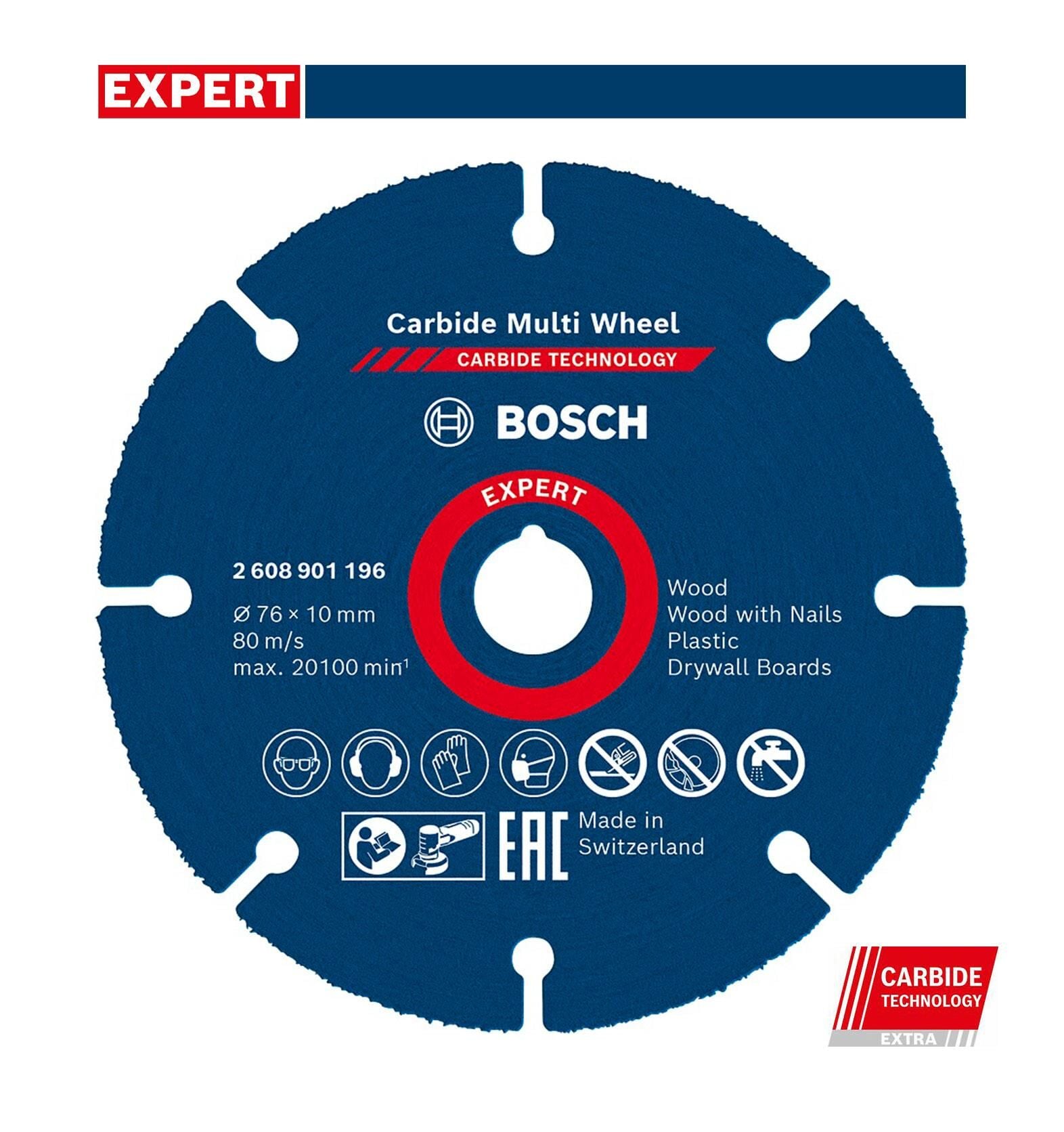 Bosch Expert 76 mm Carbide Kesme Diski GWS 12 Uyumlu 2608901196