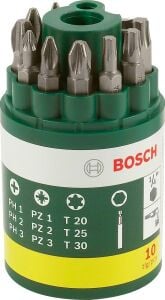 Bosch 10 Parça Vidalama Ucu Seti (PH+PZ+T) 2607019452