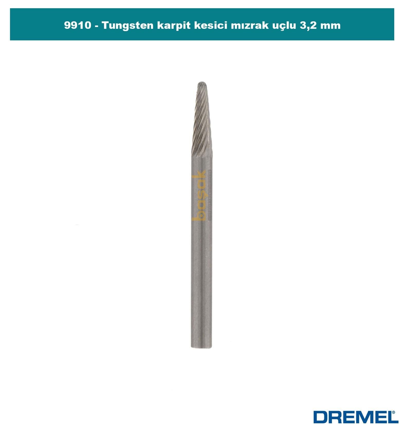 DREMEL 9910 Tungsten Karpit Kesici Mızrak Uçlu 3,2 mm 2615991032