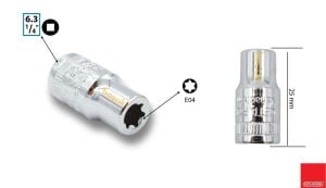 Ceta Form E4 1/4'' Dişi Torx Lokma Anahtar C06-04