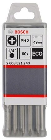 Bosch Ekonomik Vidalama Ucu PH2 x 49 mm 60'lı 2608521240