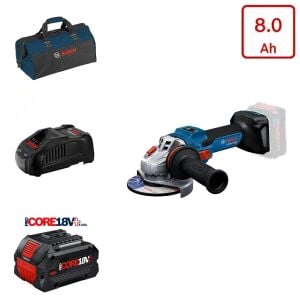 Bosch GWS 18V-15 S 1x8 Ah ProCORE 18V+ Akülü Taşlama Bez Çantalı