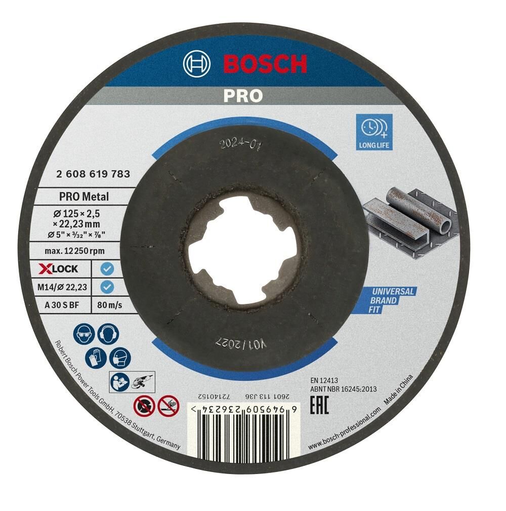 Bosch PRO 125x2,5 mm X-LOCK Metal Kesme Taşı Bombeli 2608619783