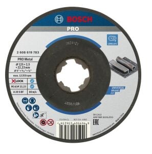 Bosch PRO 125x2,5 mm X-LOCK Metal Kesme Taşı Bombeli 2608619783