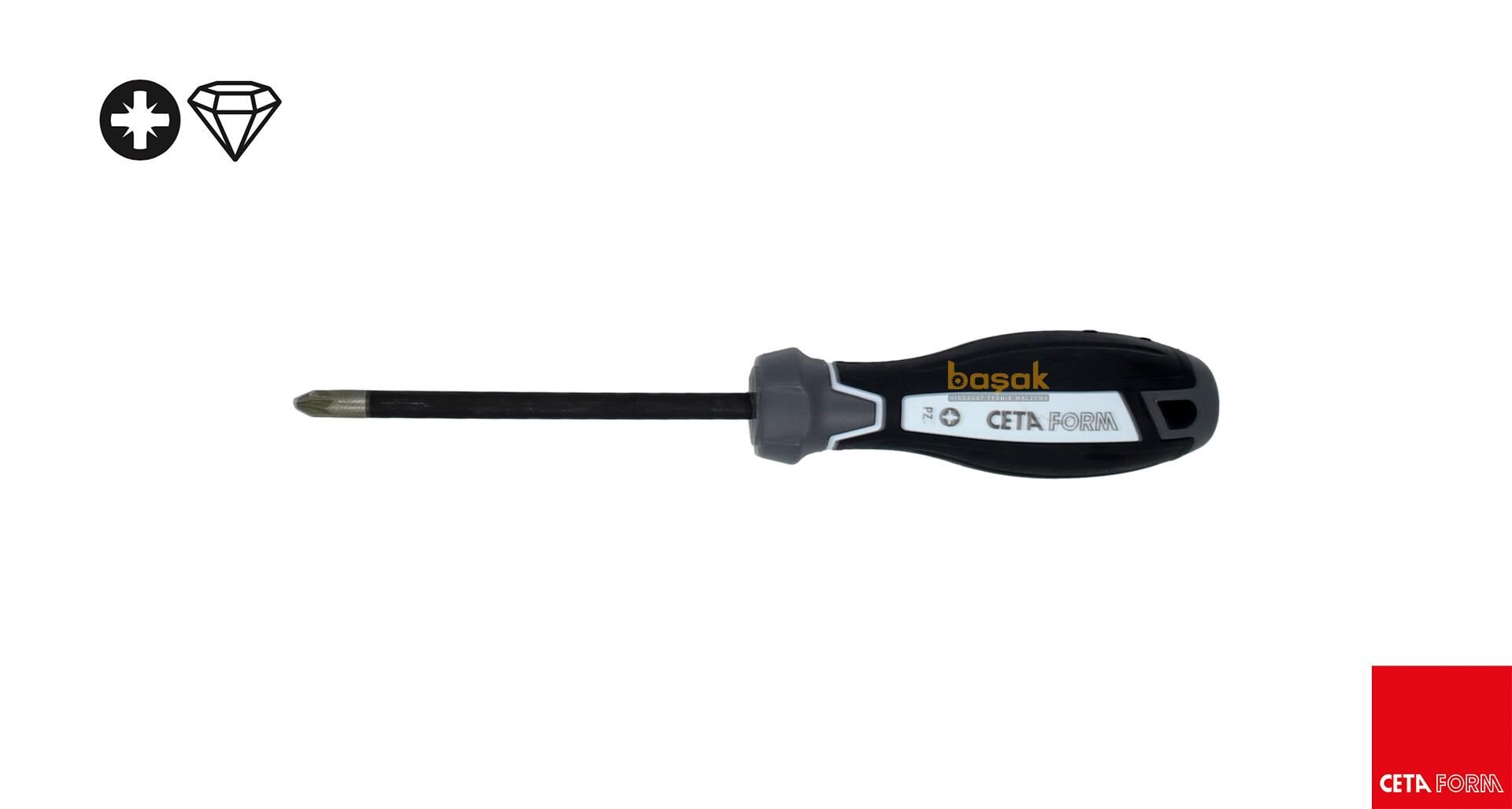 Ceta Form PZ1 x 80 mm Elmas Kayma Önleyici Yıldız Tornavida F17D-001-080