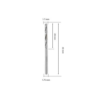 MTE 1,7 mm Taşlanmış Metal Matkap Ucu HSS DIN 338