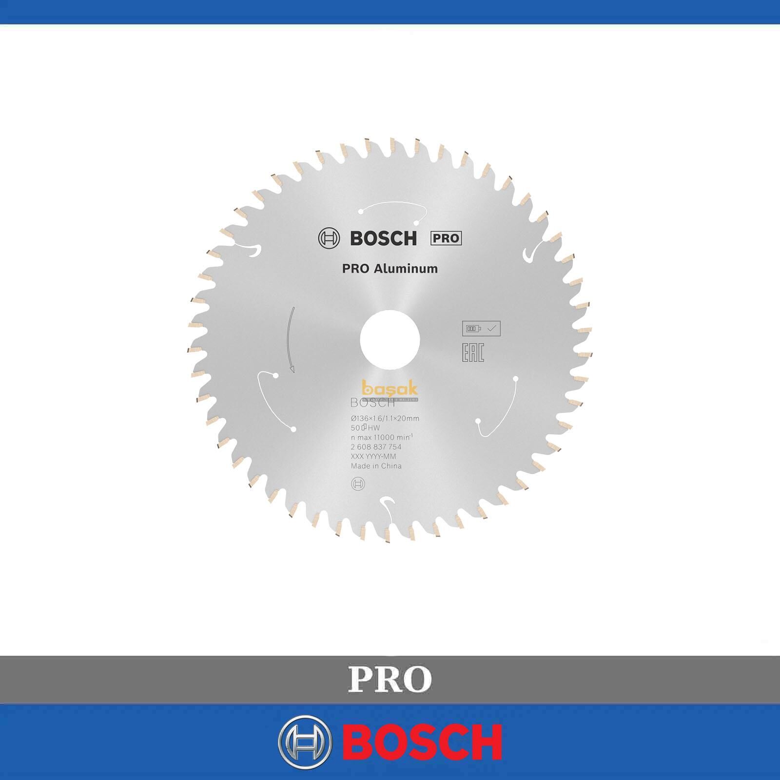 Bosch PRO 136x20 mm 50 Diş Akülü Alüminyum Daire Testere 2608837754