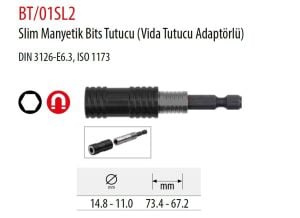 Ceta Form Slim Vida Tutucu Adaptörlü Manyetik Bits Tutucu BT/01SL2