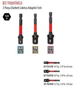Ceta Form 3 Parça Darbeli Lokma Adaptör Seti BT/7000TMS3