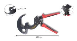Ceta Form 280 mm ⌀52 mm Cırcırlı Kablo Kesici Makas E62-52