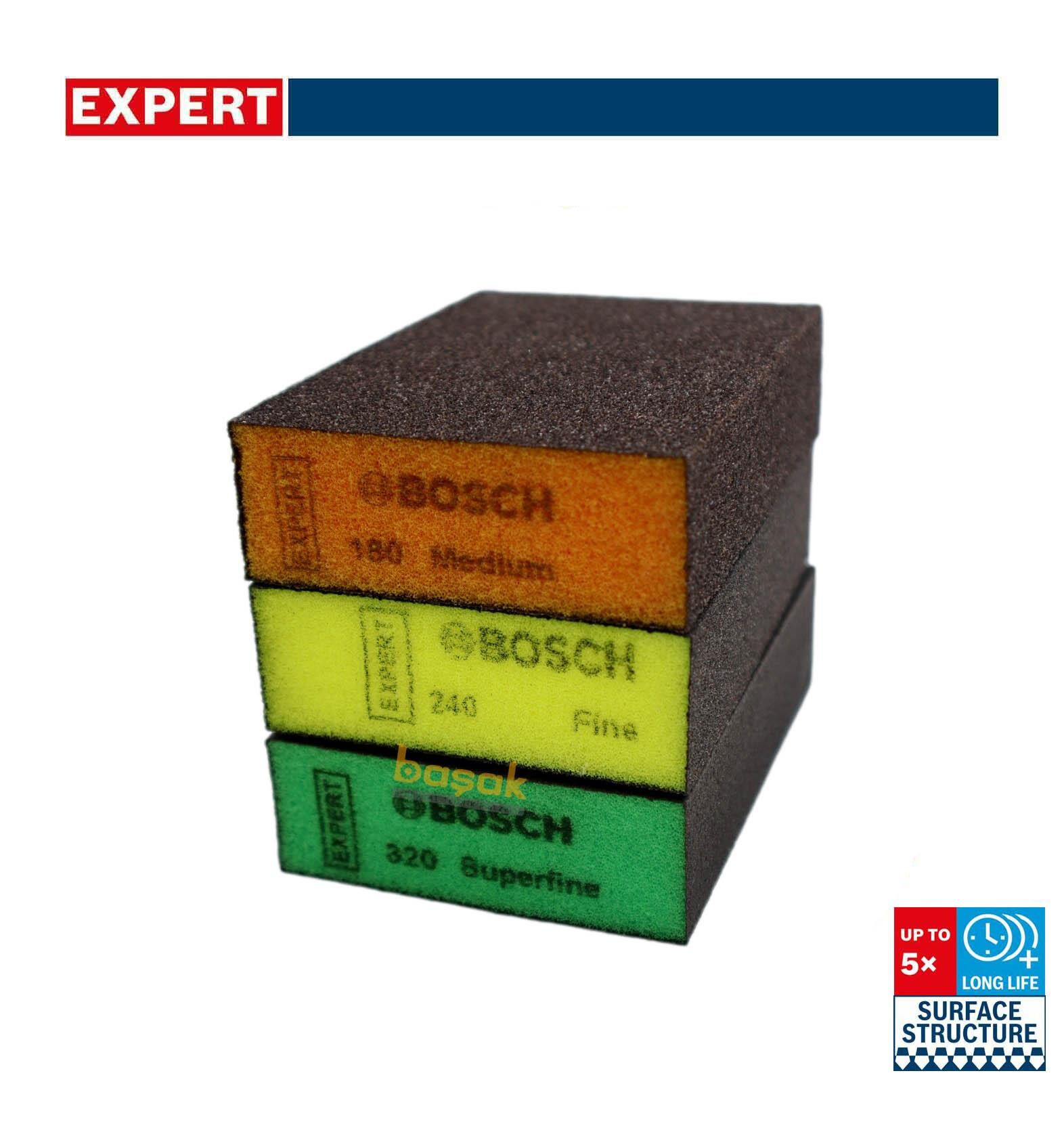 Bosch Expert S471 3'lü Set Sünger Zımpara 69x97x26 mm 2608901175