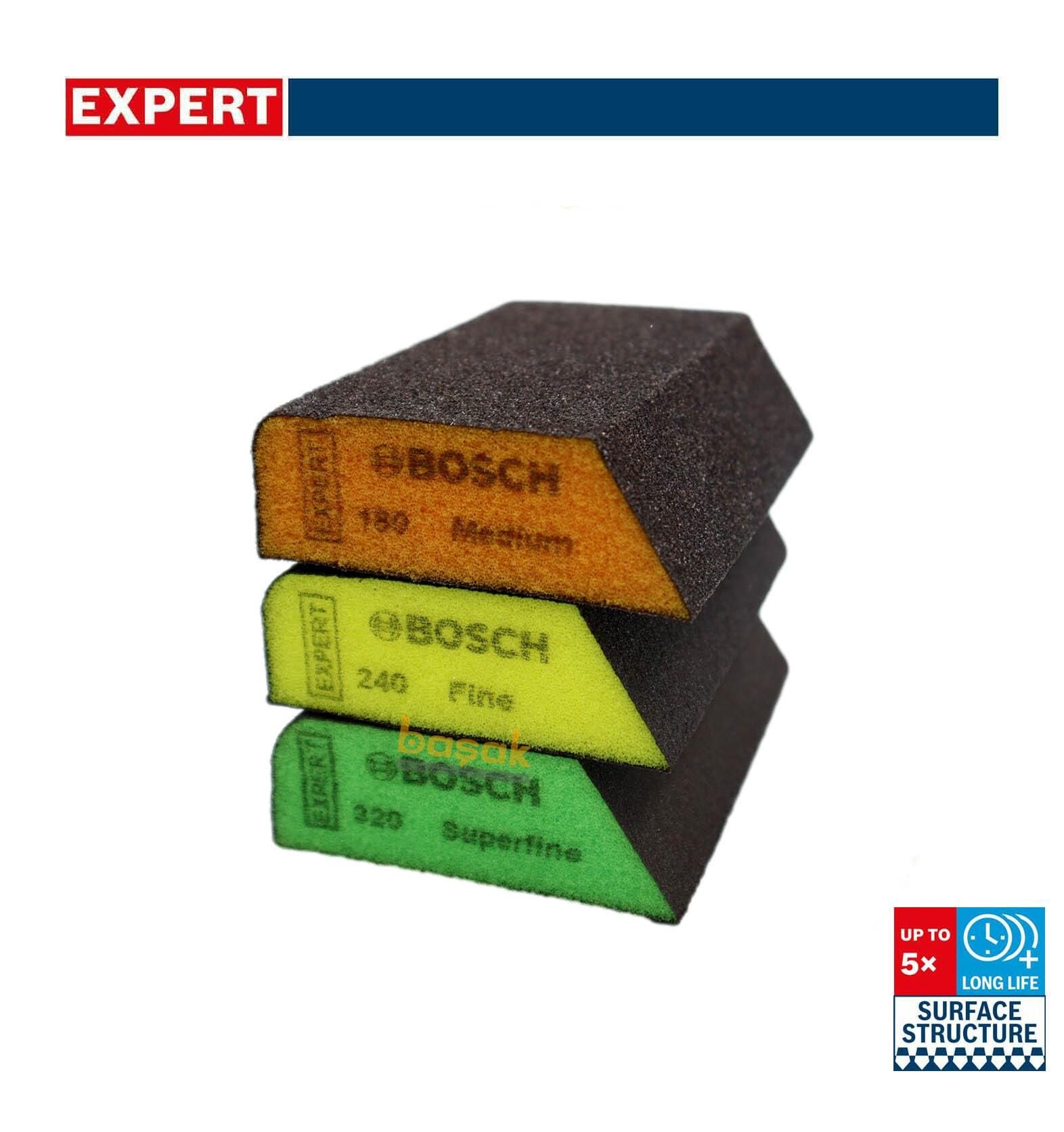 Bosch Expert S470 3'lü Set Sünger Zımpara 69x97x26 mm 2608901174