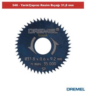 DREMEL 546 Yarık Çapraz Kesim Bıçağı 31,8 mm (2adet) 26150546JB