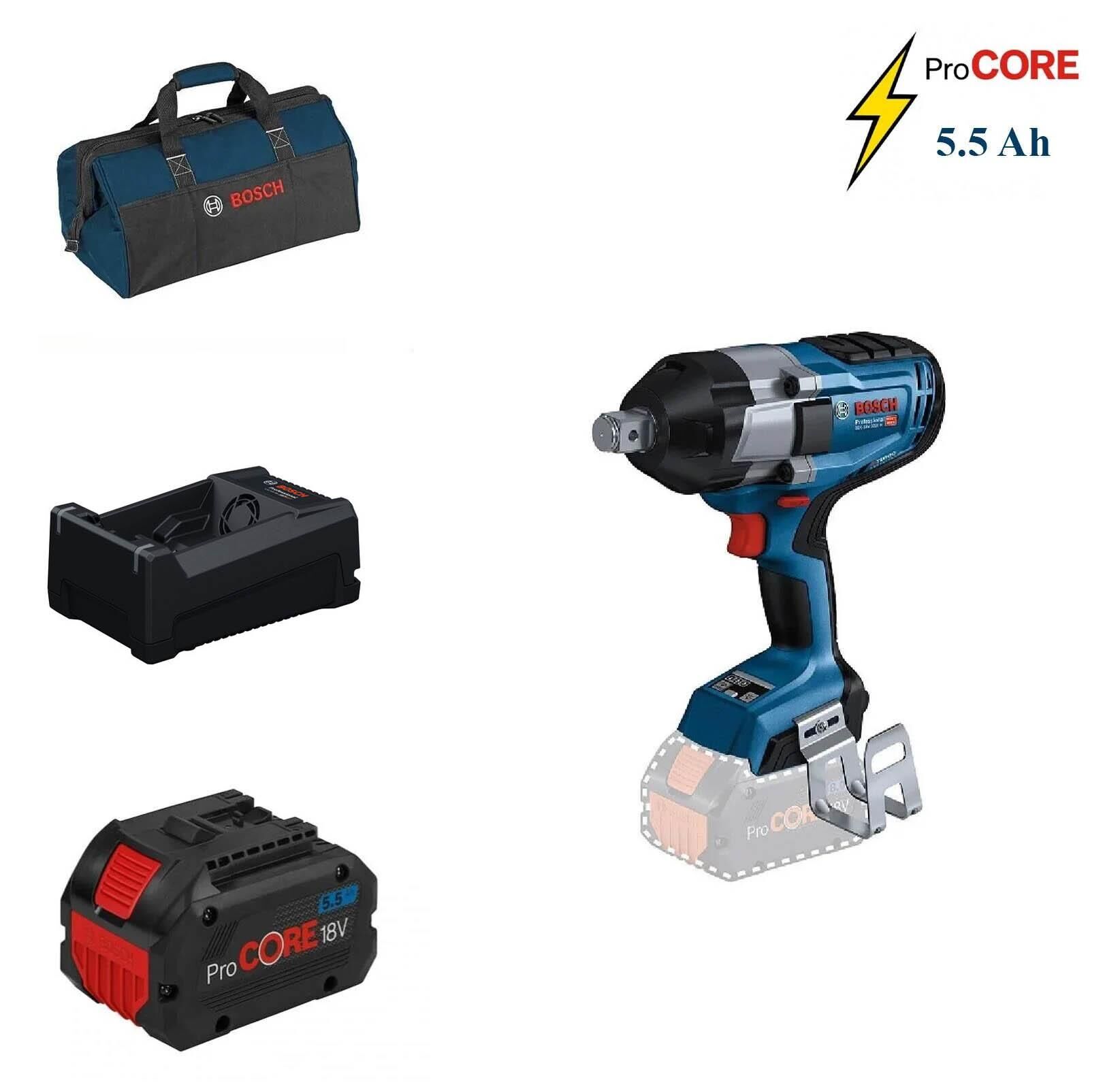 Bosch GDS 18V-1050 H 1x5,5 Ah ProCORE Akülü Darbeli Somun Sıkma Bez Çantalı