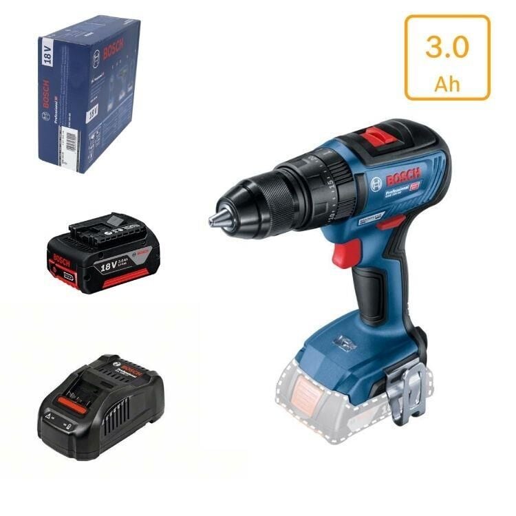 Bosch GSB 18V-90 C 3 Amper Tek Akülü Darbeli Vidalama Makinesi