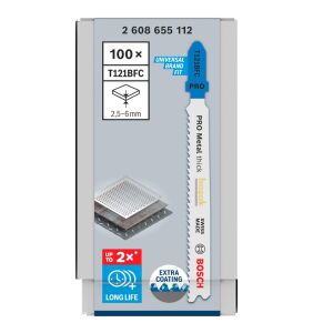 Bosch Pro T121 BFC 100'lü 2-6 mm Metal Kesimi Dekupaj Ucu 2608655112