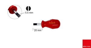 Ceta Form 5,5x25mm Topaç Düz Tornavida 4100/TP55M