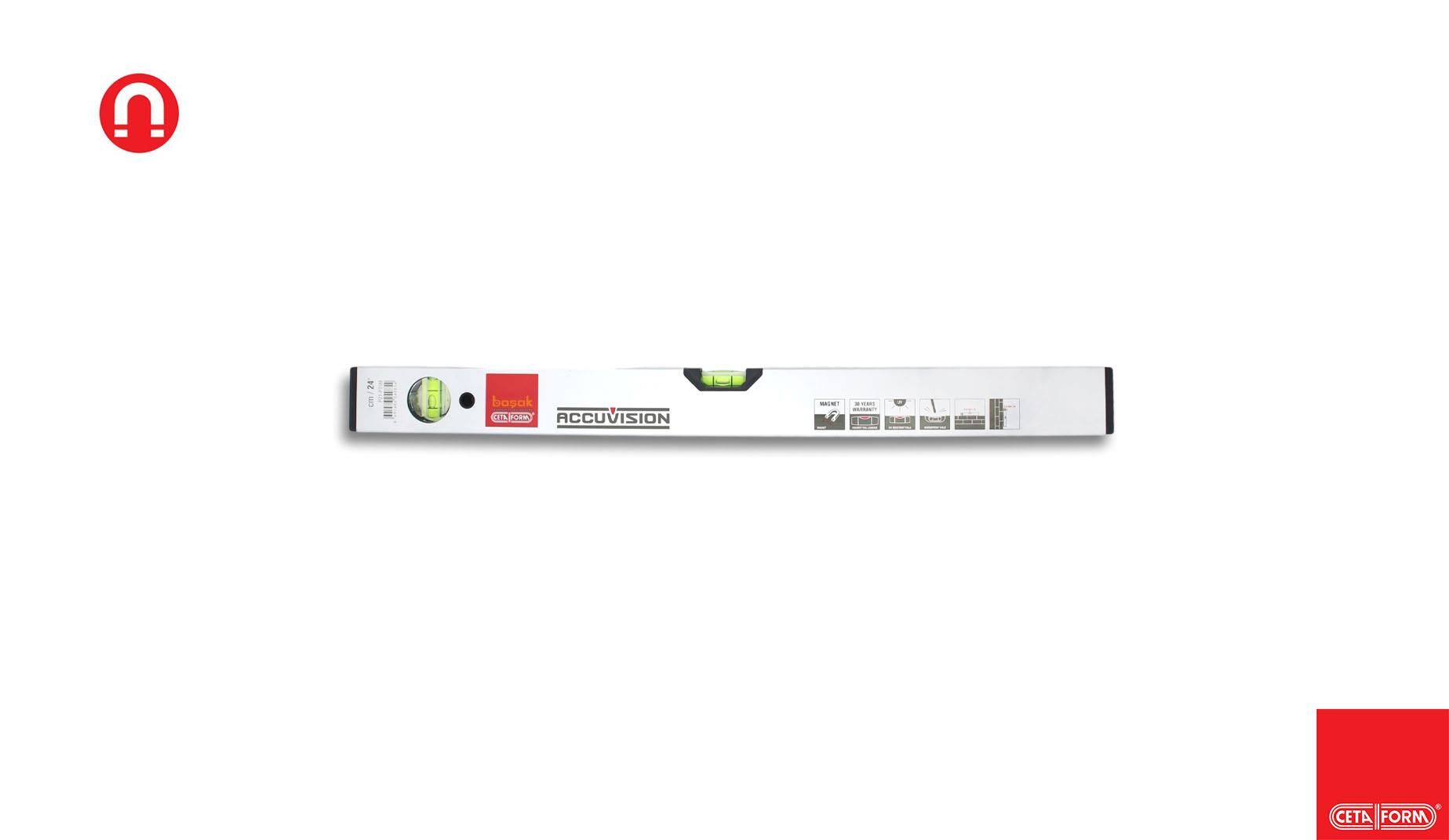 Ceta Form 80cm Pro Mıknatıslı Alüminyum Su Terazisi P21-080M