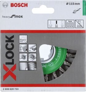 Bosch X-LOCK 115*0,5 mm Heavy Serisi Inox İçin Burgulu Yuvarlak Fırça 2608620733