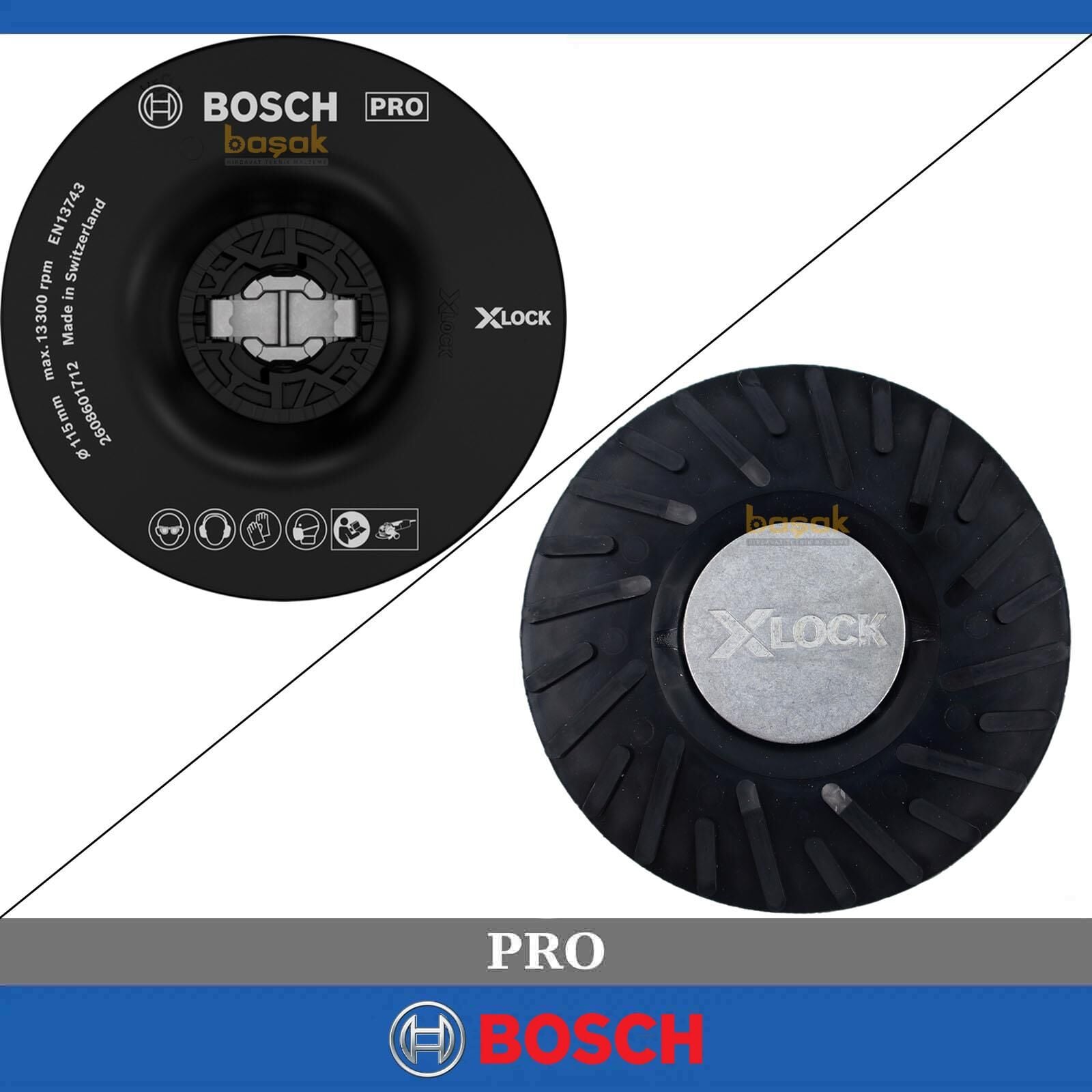 Bosch X-LOCK 115 mm Fiber Disk Orta Sert Zımpara Tabanı 2608601712
