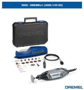 DREMEL 3000 25 Aksesuarlı El Motoru Çantalı