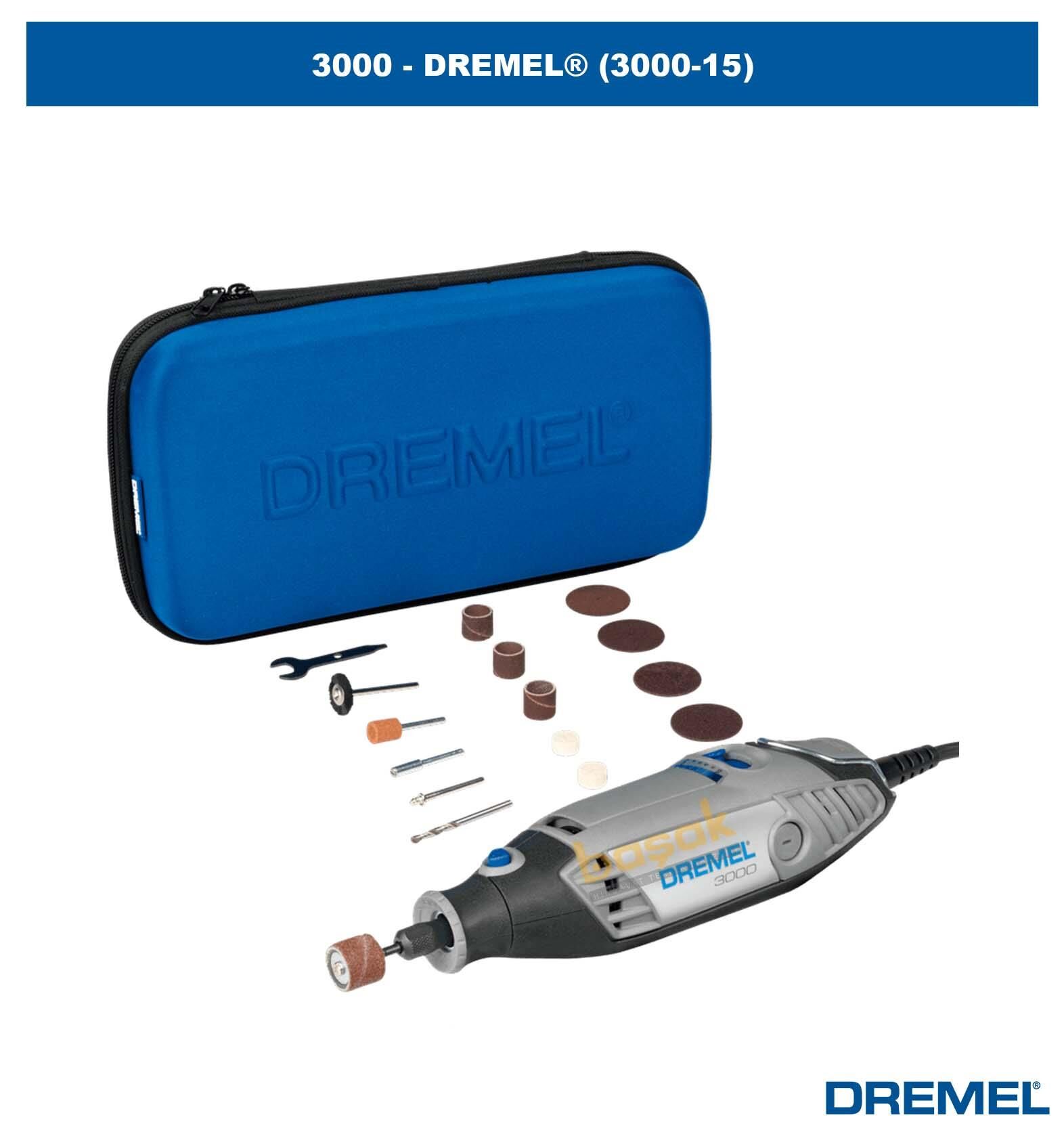 DREMEL 3000 15 Aksesuarlı El Motoru Bez Çantalı F0133000JC