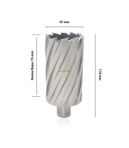 3Keego 47 x 75 mm HSS Uzun Manyetik Matkap Ucu SHC75