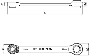 Ceta Form B07-B01 4’lü Cırcırlı Kombine Anahtar 10 - 13 - 17 - 19mm