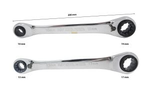 Ceta Form B07-B01 4’lü Cırcırlı Kombine Anahtar 10 - 13 - 17 - 19mm