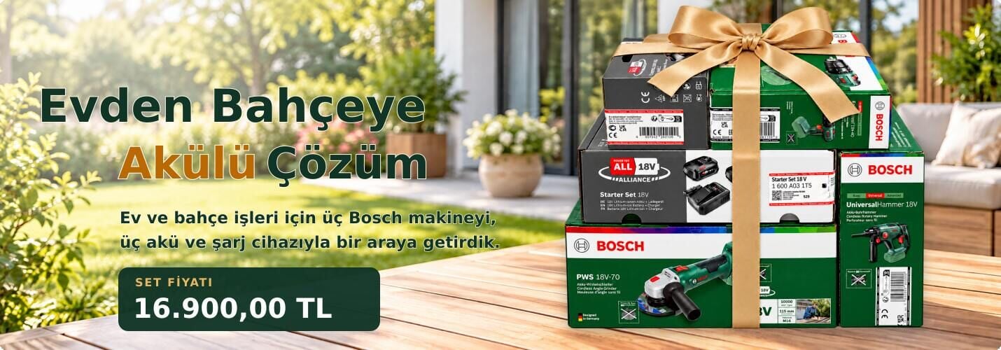 Bosch Yeşil Seri 3’lü Akülü Set | 3 Makine, 3 Akü ve Şarj Cihazı